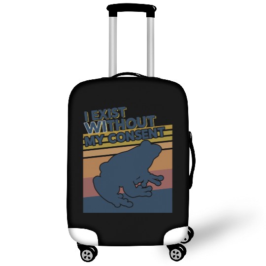 I Exist Without My Consent Funny Frog Depression Luggage Covers