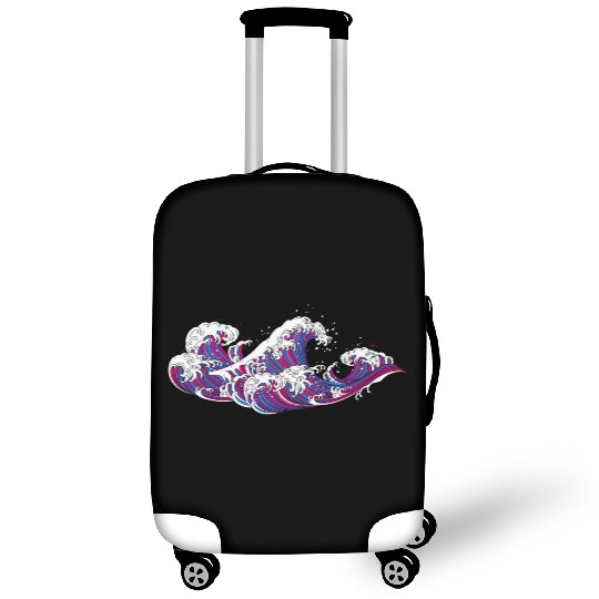 Long Japanese Bi Wave. Bisexual Pride. Luggage Covers