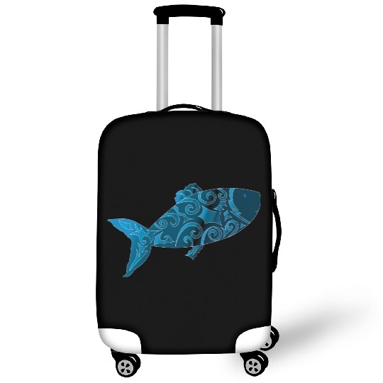 Artsy blue fish Luggage Covers