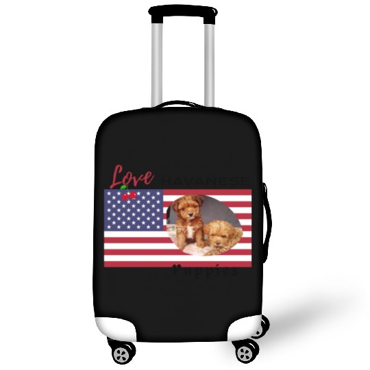 US flag Havanese puppies girls Luggage Covers