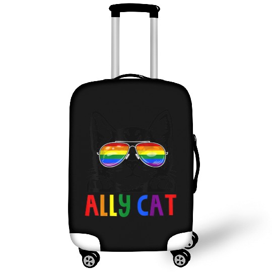 Ally Cat LGBT Gay Rainbow Pride Flag Luggage Covers