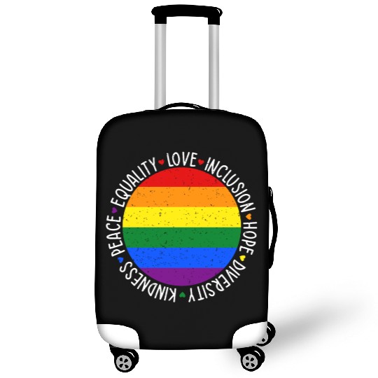 Kindness Equality Love LGBTQ Rainbow Flag Gay Luggage Covers