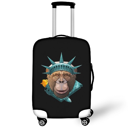 Statue Of Liberty Chimpanzee 4th Of July Animal US Luggage Covers