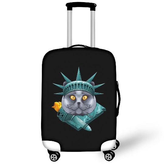 Statue Of Liberty British Shorthair 4th Of July US Luggage Covers