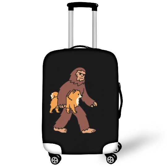 Bigfoot Sasquatch Walking Pomeranian Luggage Covers
