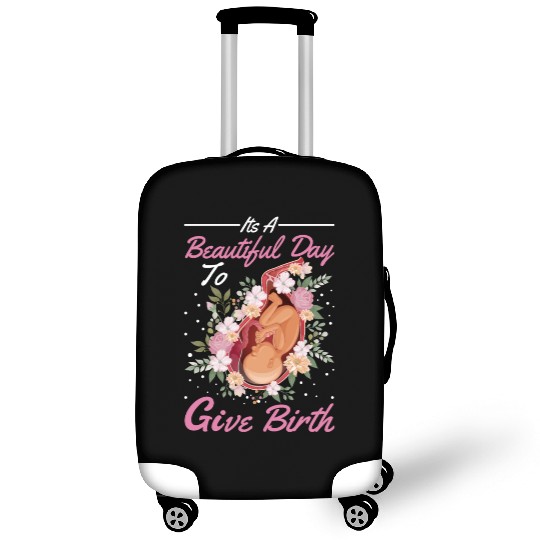 Midwife Cute Flowers Baby Catcher Doula Luggage Covers