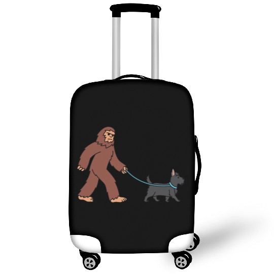 Bigfoot Sasquatch Walking Scottish Terrier Luggage Covers