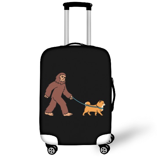 Bigfoot Sasquatch Walking Pomeranian Luggage Covers