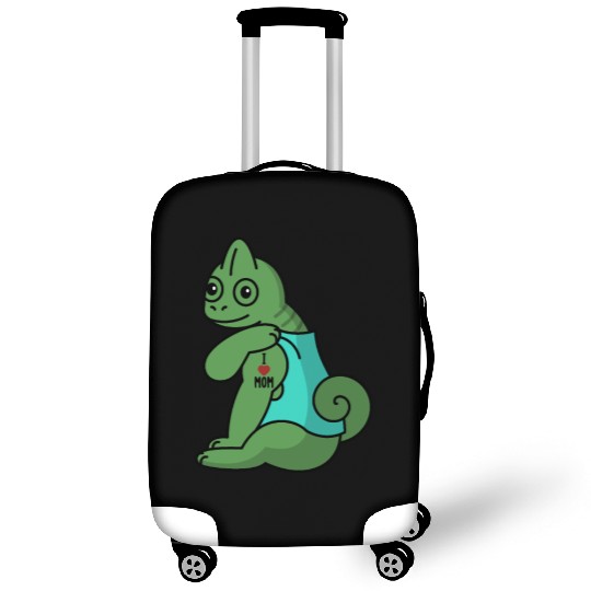 I Love Mom Tattoo Chameleon Reptile Luggage Covers