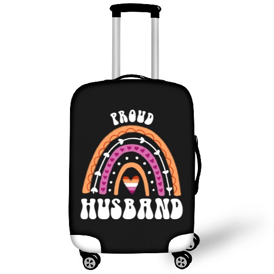 Proud Husband Lesbian Pride Rainbow Luggage Covers