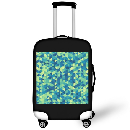 Geometric Hexagon Pattern Blue Yellow Green Luggage Covers