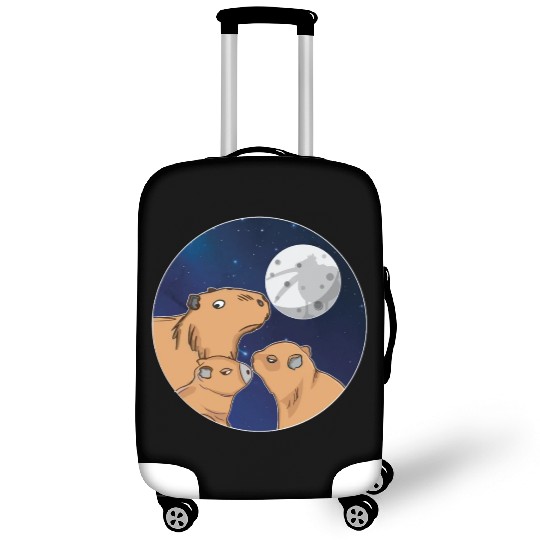 Three Capybara Moon Funny Pelican Capybara Wolf me Luggage Covers