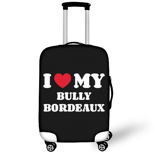 I Love My Bully Bordeaux Luggage Covers