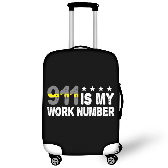 911 Is My Work Number Yellow Line Police Dispatch Luggage Covers