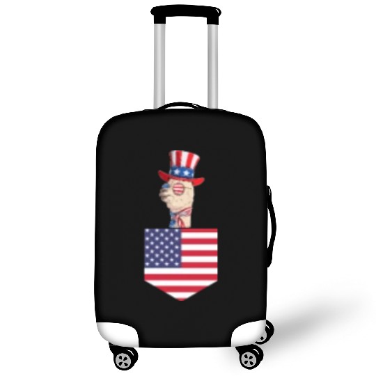 Patriotic Day Llama US Flag Llama Pocket 4th of Luggage Covers