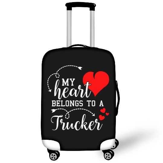 I Love My Trucker Husband Wife Gift Valentines Day Luggage Covers