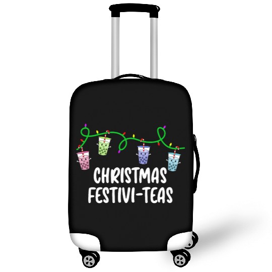 Boba Tea Relax Christmas Cute Kawaii Bubble Milk Luggage Covers