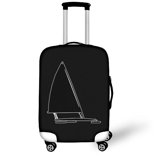 Ice Boat Racing Ice Yacht Silhouette Graphic Ice Luggage Covers