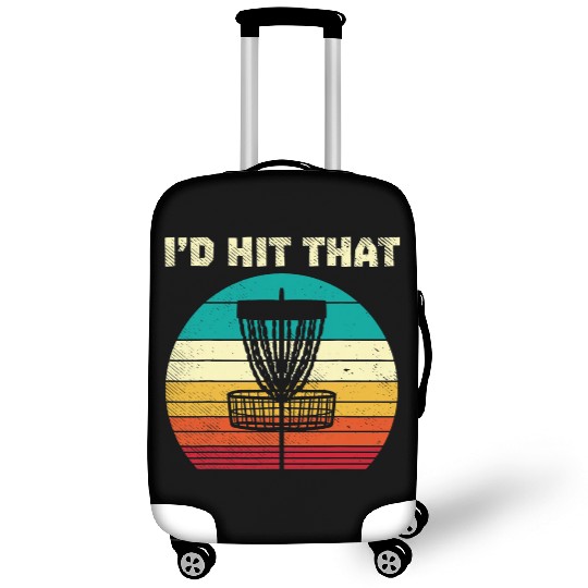 Id Hit That Disc Golf Basket Sunset Retro Golfing Luggage Covers