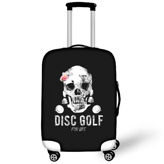 Skull Disc Golf For Life Luggage Covers Funny Frolf Frisbee