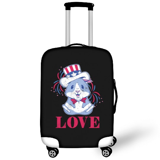 Love America American Pig Guinea USA 4th Of July Luggage Covers