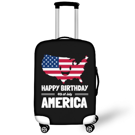 Happy Birthday America 4th of July American Flag Luggage Covers