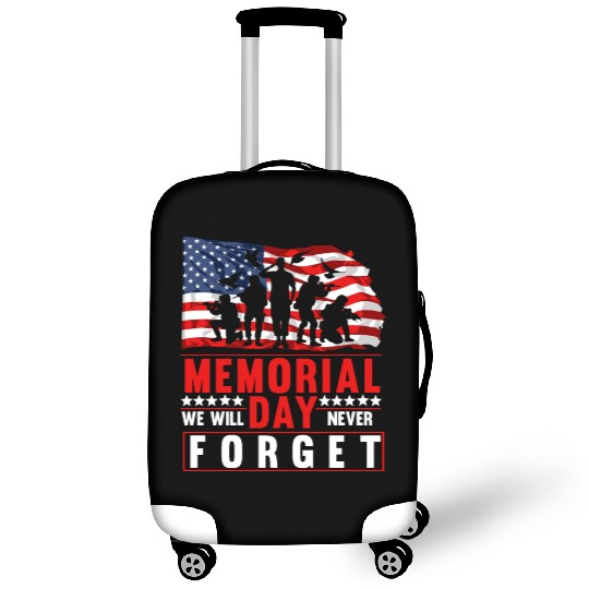 Memorial Day American Flag Soldiers Patriotic US Luggage Covers