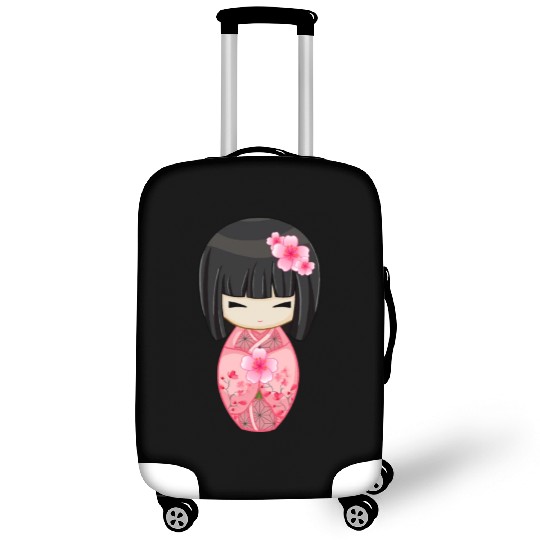 Cherry Blossom Geisha Japanese Kokeshi Doll Luggage Covers