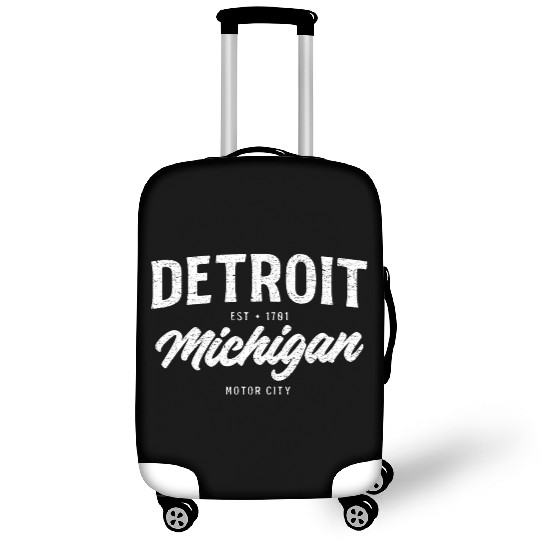 Detroit Michigan Typography Luggage Covers