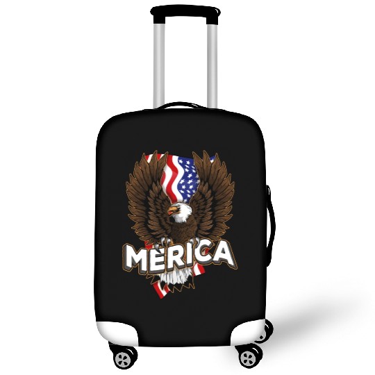 Merica 4th of July Bald Eagle USA American Fla Luggage Covers