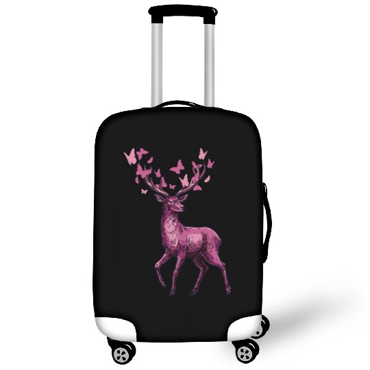 Mule Deer 4 Point Being Followed By Butterflies Luggage Covers