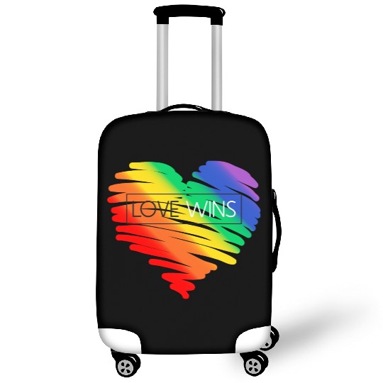 LGBT Rainbow Heart Love Wins Gay Lesbian Trans Bi Luggage Covers