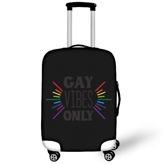 Gay Vibes Only Rainbow Text Luggage Covers
