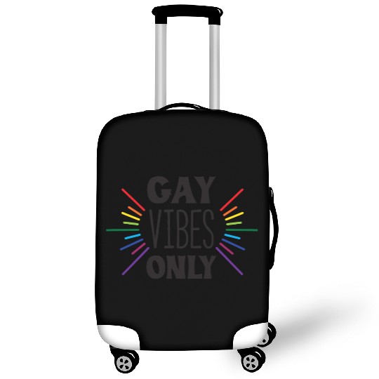 Gay Vibes Only Rainbow Text Luggage Covers
