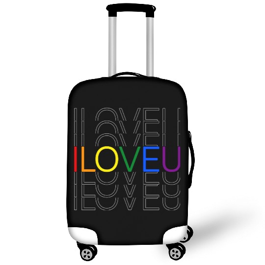 LGBT pride rainbow heart I Love You Luggage Covers