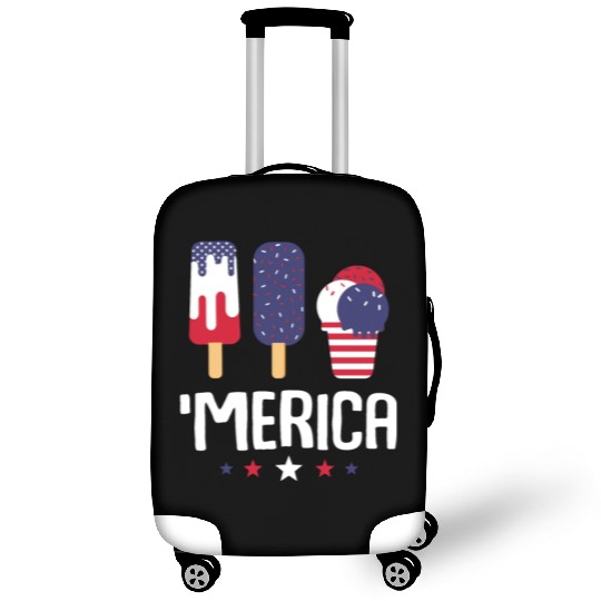 Merica Ice Cream Lover Popsicles US Flag Luggage Covers