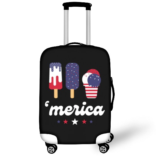 Ice Cream Patriotic Popsicles US Flag Merica Luggage Covers