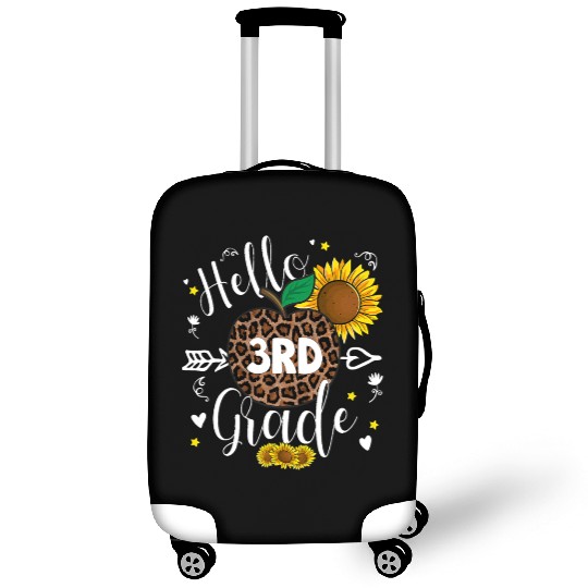 3rd Grade Back To School Leopard Print Sunflower Luggage Covers