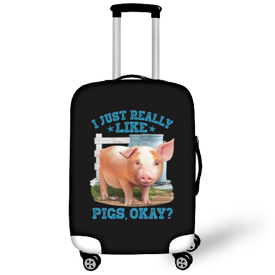 Cute Young Pig Farm Motive Luggage Covers