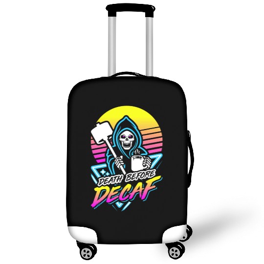 Death Before Decaf (Gym Reaper) Retro Neon Luggage Covers