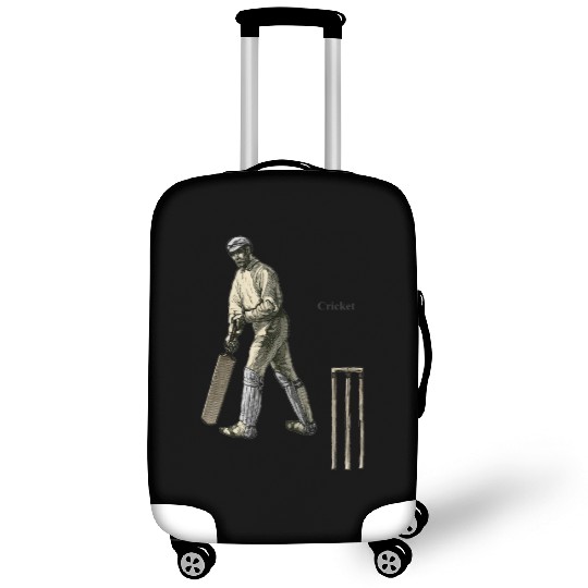 Vintage Cricket Player with a Bat and Wicket URM Luggage Covers
