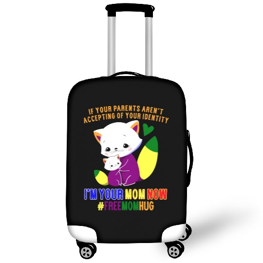 Free Mom Hugs Proud Mama Cat and Kitten Pride Luggage Covers