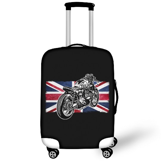 Cafe Racer Bike, Distressed UK Flag Vintage Ride Luggage Covers