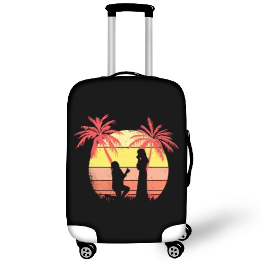 Lesbian Couple Romantic Marriage Propose Summer Luggage Covers