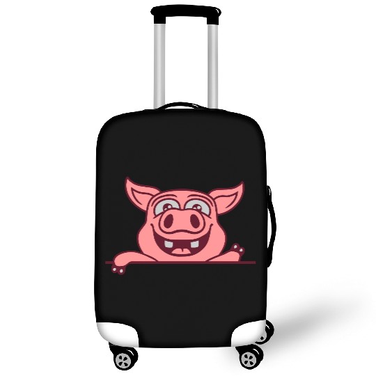 barn pig waving friendly Luggage Covers