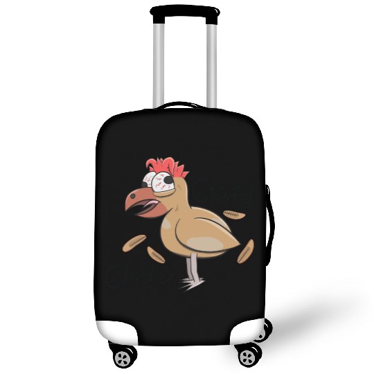 Crazy Shocked Farm Chicken Funny Cartoon White Luggage Covers