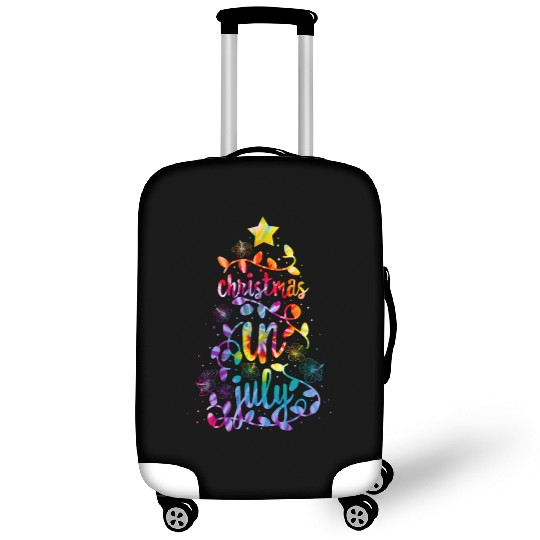 Christmas In July Colorful Xmas Tree Lights Luggage Covers