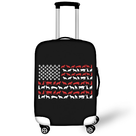German Shepherd US FLAG Luggage Covers