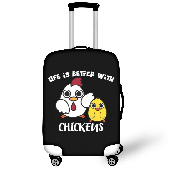 Life Is Better with Chickens Cartoon Funny Hen Luggage Covers