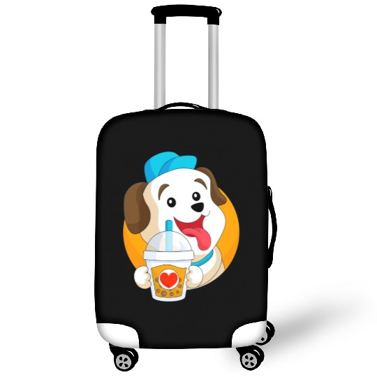 Kawaii Dog Loves Luggage Covers Boba Tea Bubble Tea Anime